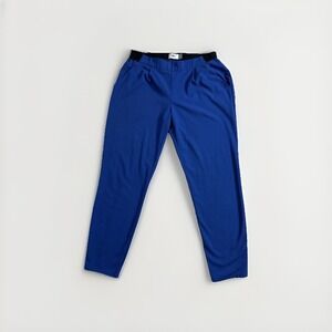 Old Navy Pants Women Size S Blue Tapered Leg Elastic Waist Stretch